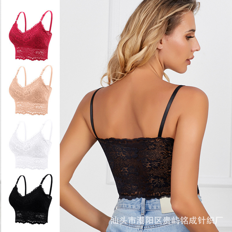 Cross-Border Large Size Lace Bra for Women, Beautiful Back Sling, Adjustable Women's Underwear, European and American Foreign Trade Wholesale Manufacturers