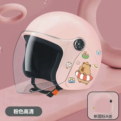 New National Standard 3C: Motosiklet kaskı (dəbilqə) - watermelon-helmet-pinkcapybara