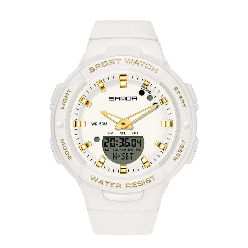 SANDA 6009 cronometraje electrónico de doble pantalla reloj deportivo reloj de alarma de comercio electrónico de una sola pieza reloj deportivo de generación