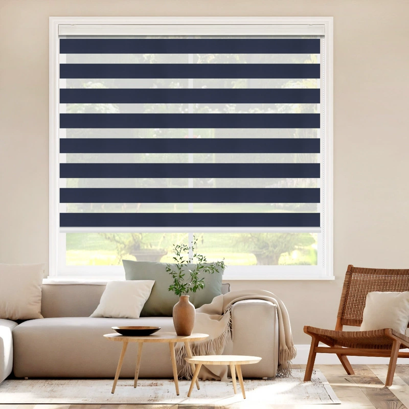 Customized American double-layer zebra blinds, office bathroom light-shading lifting beaded gauze curtains
