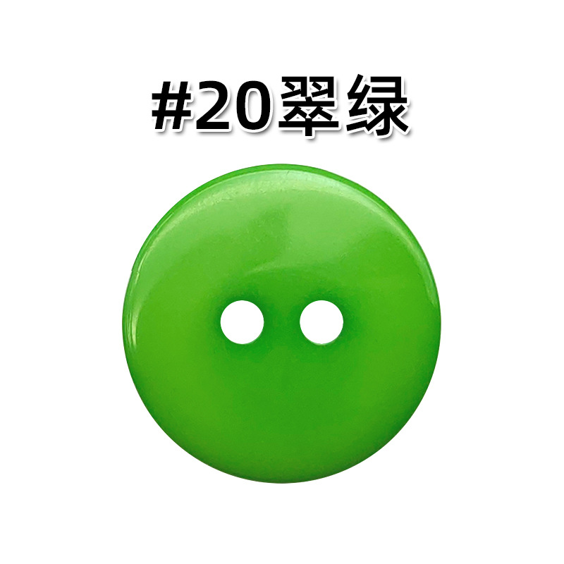 Resina de color de dos ojos Botón de pan suéter de cachemira de color caramelo botón de la camisa de los niños botón de la etiqueta engomada hecha a mano