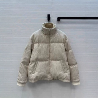 深圳南油25秋冬时尚气质珠片刺绣立领宽松显瘦保暖面包羽绒服外套