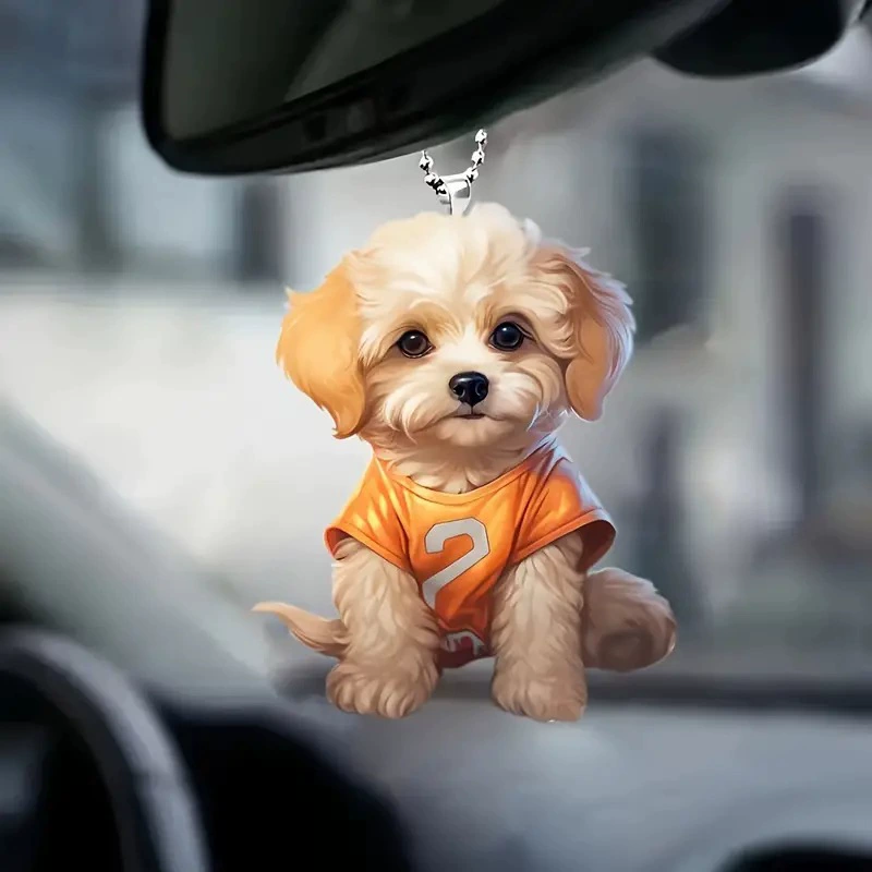 Трансграничный новый милый щенок автомобильный кулон Акрил плоский автомобиль украшения подвеска домашний праздник украшения