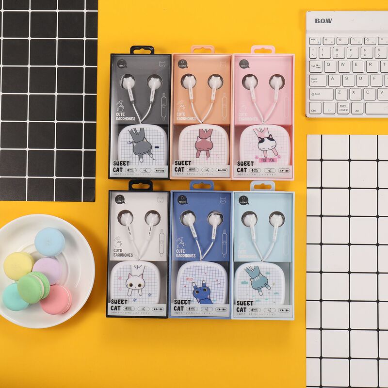 Cross-Border 2025 New Wired Headphones In-Ear Gaming Headphones Cat Ear Hard Box Packaging Cute Cat Storage Box Cross-Border 2025 New Wired Headphones In-Ear Gaming Headphones Cat Ear Hard Box Packaging Cute Cat Storage Box