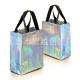 Rainbow Color Gift Bag Large Size Reflective Non-Woven Clothing Packaging Bag with Handle Birthday Gift Hand Bag