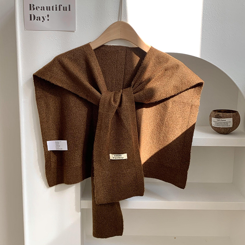 Challas de otoño de moda 2025 nuevo challas de punto de alta sensación de color sólido challas al por mayor