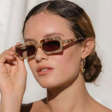 欧美时尚嘻哈眼镜个性多边形糖果色太阳镜跨境新款复古小框墨镜潮
