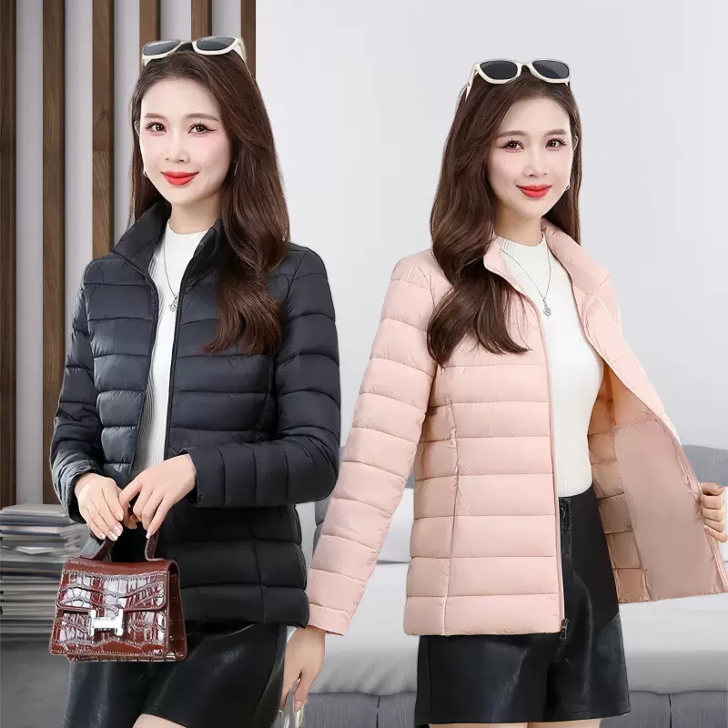 轻薄羽绒棉服女短款2025秋冬潮新款时尚修身棉袄立领百搭棉衣外套