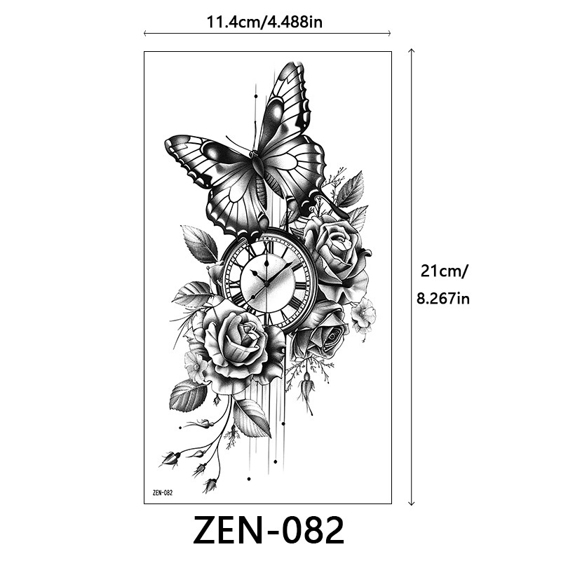 新品跨境 ZEN小全臂纹身贴半臂纹身贴动物花朵万圣节纹身贴tattoo|undefined
