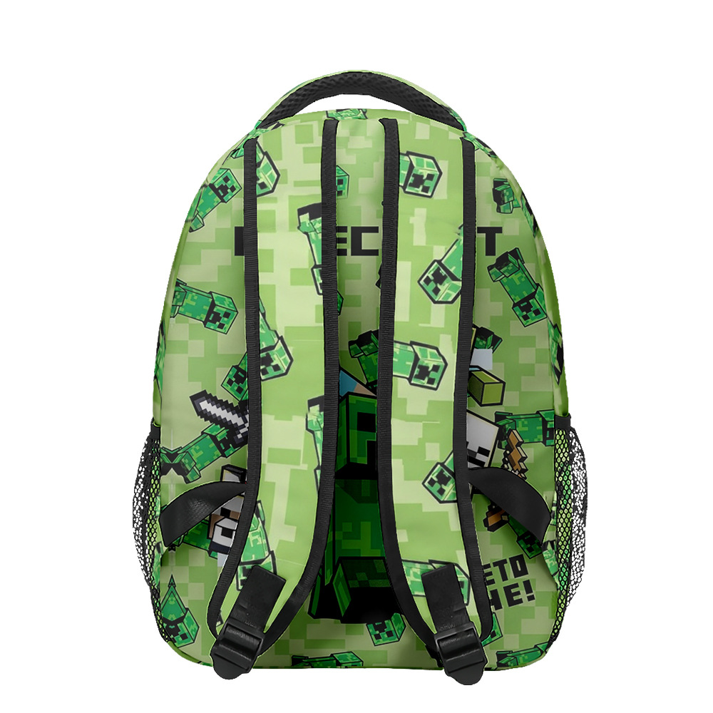 Nuevo producto 3D My World Minecraft mochila de estudiantes de primaria y secundaria bolsa de almuerzo bolsa de bolígrafo doble tres piezas set
