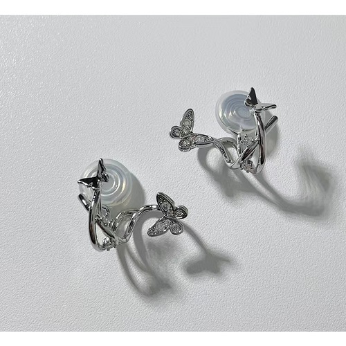 No piercing ear clips for women, butterfly high-end mosquito coil discs, gentle design, new compact earrings, painless ear clips