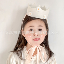 跨境韩国ins儿童宝宝生日派对雏菊皇冠帽子可爱小菊花装饰布置