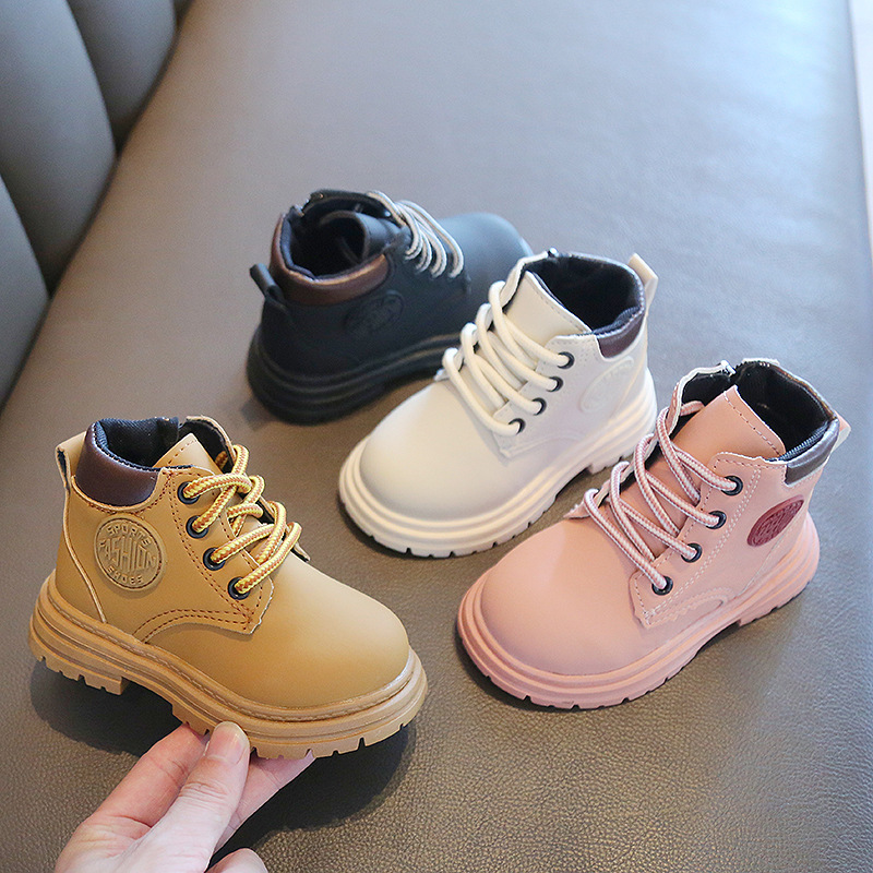 2023 Spring and Autumn New Children's Shoes Martin Boots Children's Soft Sole Versatile Boys and Girls Single Boots Zipper Fashionable Versatile Trend