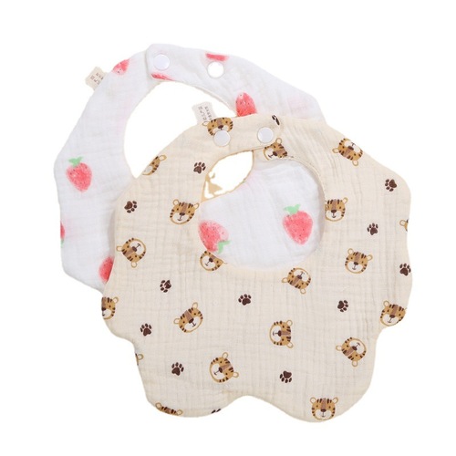 Baby saliva napkin cotton wrinkled cloth petal bib Korean style baby saliva pocket infant anti-vomiting milk towel rice pocket