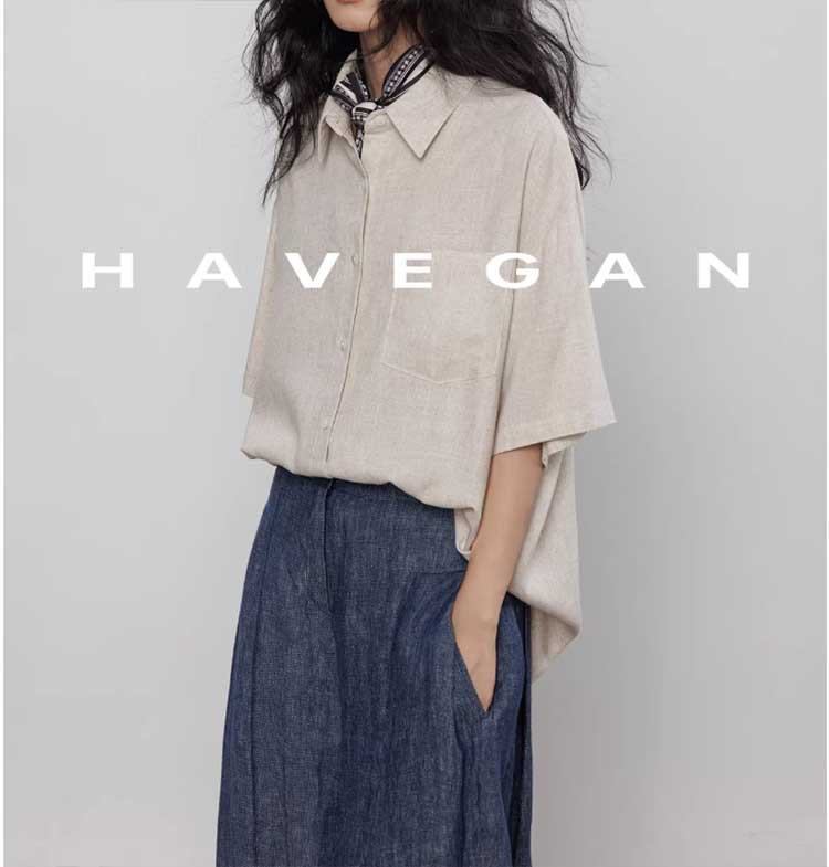 Áo sơ mi nữ linen tay ngắn phong cách cổ điển mới 2026 — màu xanh nhạt, màu sắc, màu xanh đậm, màu trắng chi tiết 3