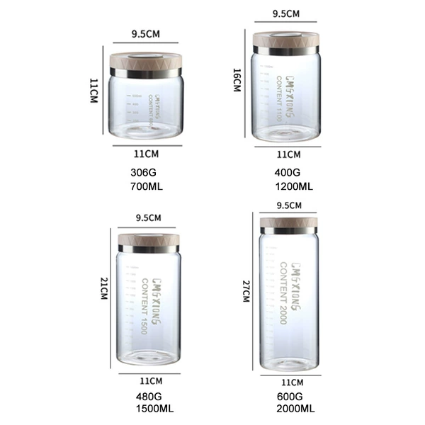 White, 700 ml, 1200 ml, 1500 ml, 2000 ml