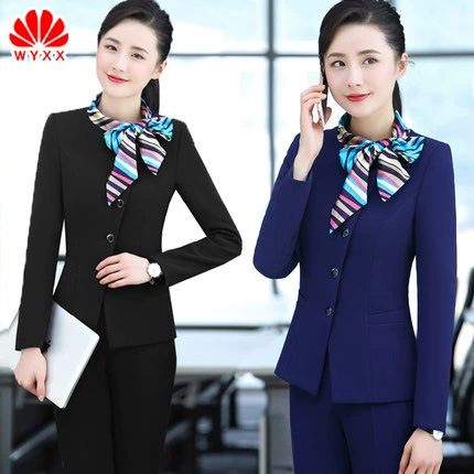 Служащий стойки регистрации отеля Рабочая одежда Женский ресторан с длинными рукавами Кассир стойки регистрации отеля Осенне-зимняя одежда Деловая одежда костюм