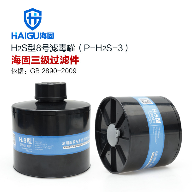 海固三级H2S型滤毒罐可防护硫化氢气体 滤毒罐P-H2S-3