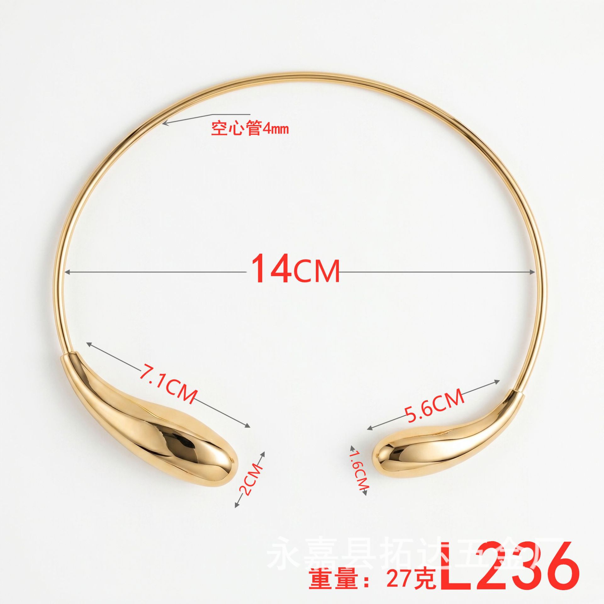 Fábrica directa transfronteriza Europa y América de moda tamaño de collar de gota de agua exagerado personalidad arco collar collar de cobre