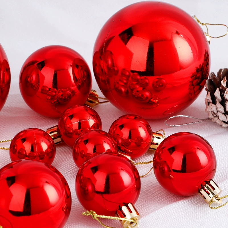 Елочная декоративная шарик Christmas шарик, электрически хромированный красный шарик, подвесной шарик для украшения витрины, праздничная подвеска