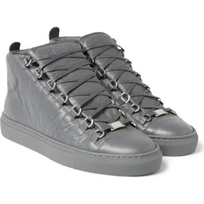 In-Stock 2025 New European Fashion Trendy Shoes for Students, Paris Retro Business Genuine Leather High-Top Casual Men's Shoes