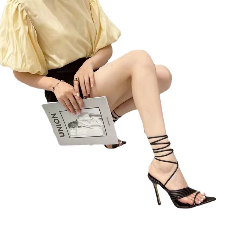 [(Cross-border trading), ankle bracelet, belt, sandals, footwear pointy toe high heels, 2022, European style, plus size]