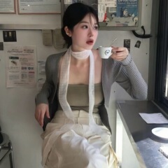 韓国イン水玉レースロングシルクスカーフストリーマー女性のための春と夏のホットガールスタックレイヤード多用途装飾ネックレス