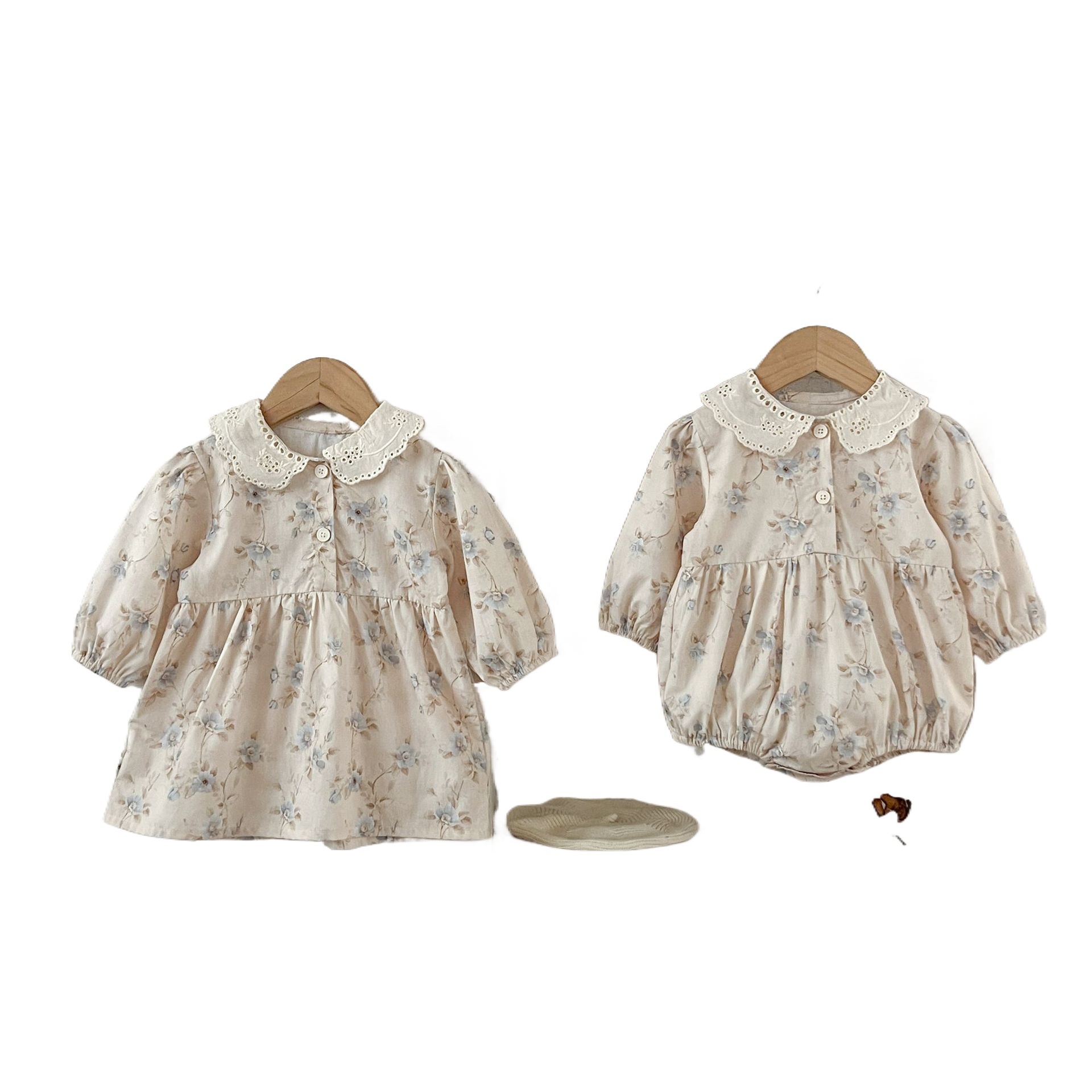 Ins ropa de bebé primavera y otoño ropa de bebé dulce luna llena cien días princesa flor triturada ropa de salida