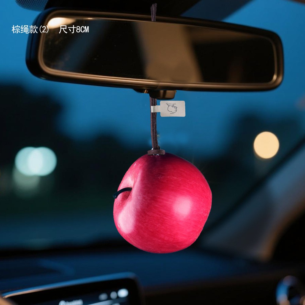 Apple automóvil colgante de viaje seguro llavero de automóvil atmósfera creativa colgante de espejo retrovisor colgante adornamiento en línea