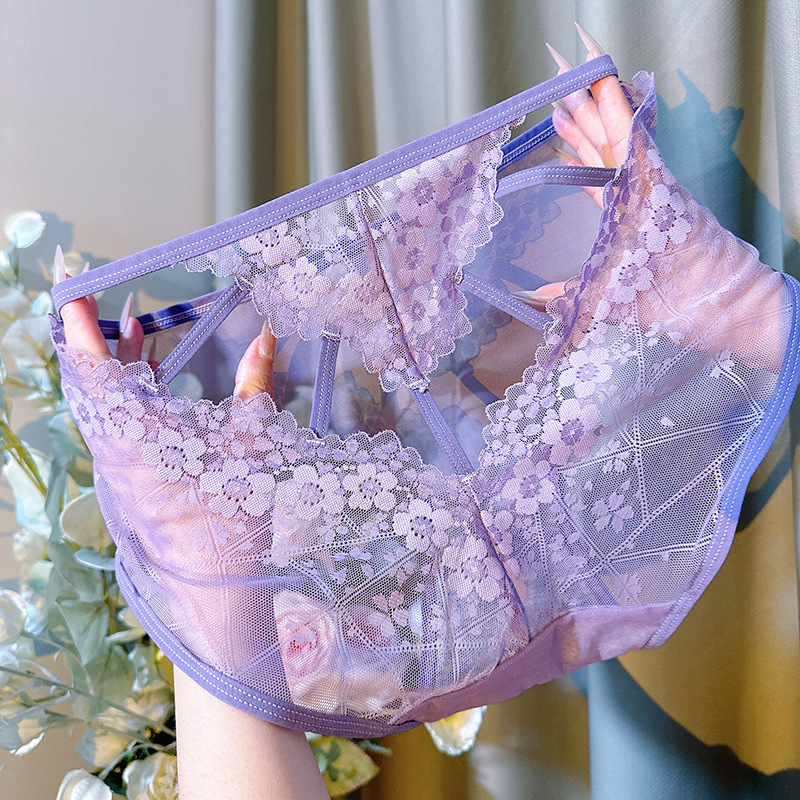 2026 Hot-Selling High-End Sexy High-Waisted Hollow-Out Seamless Lace Panties for Women, Tempting Briefs