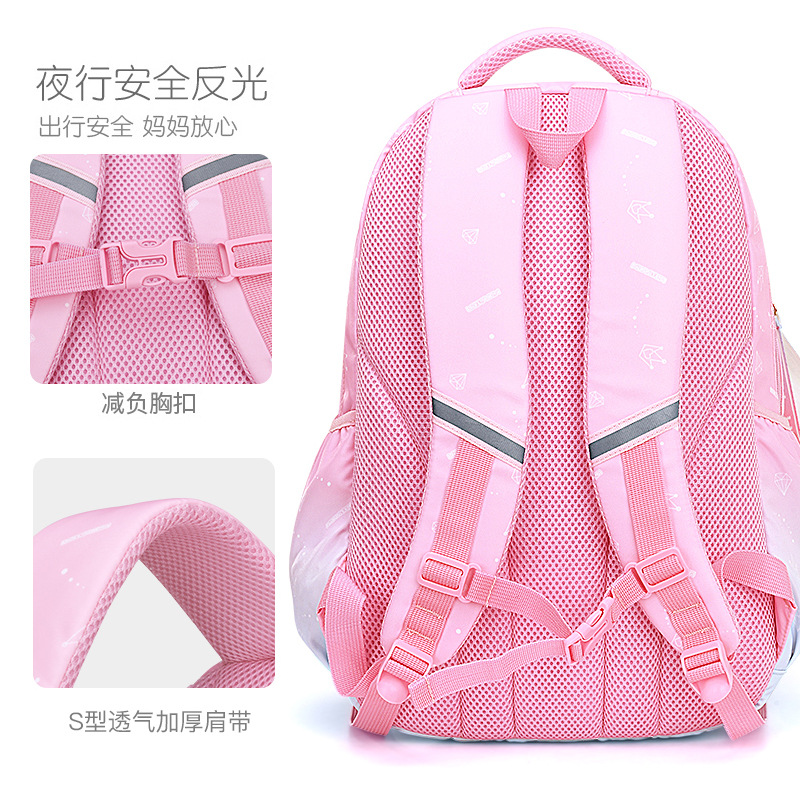 Nueva Escuela Primaria estudiante schoolbag niñas 1-6 grado ultraligero reducción de la carga de la columna vertebral protección mochila niñas niños mochila