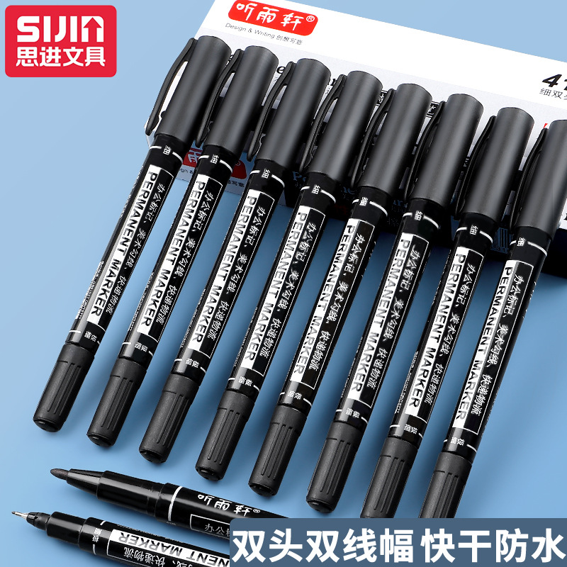 Fine Arts Dedicated Oily marking pen wholesale Small double Hook line pen Water Oily Marker pen Roller ball pen marking pen