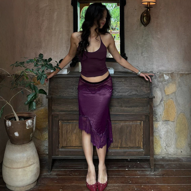European and American Women's Clothing, New Summer Fashion, Casual Hot Girl Vacation Style Halter Top, Irregular Skirt Suit European and American Women's Clothing, New Summer Fashion, Casual Hot Girl Vacation Style Halter Top, Irregular Skirt Suit