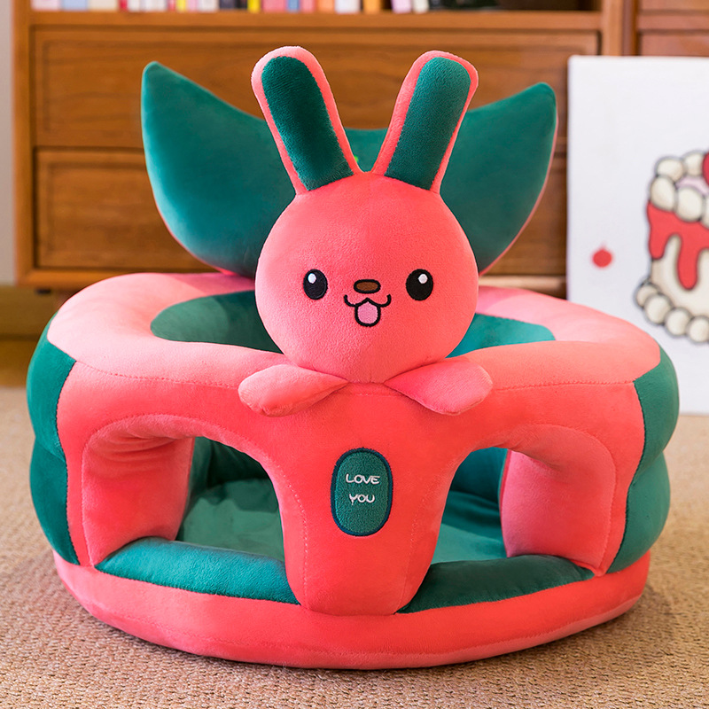 Asiento de aprendizaje para bebés anti-caídas, asiento de dibujos animados para bebés que aprenden a sentarse en un pequeño sofá sin lesiones espinales.