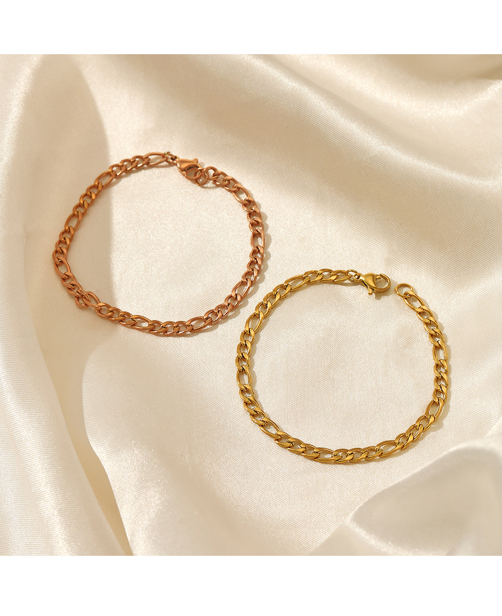 6g Weight Vacuum Plating Gold Plating Process 304 Stainless Steel Stainless Steel Bracelets In Bulk