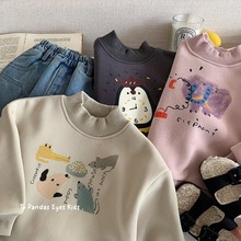 男童加绒卫衣儿童加厚一体绒上衣2025秋冬新款男孩帅气可爱风衣服