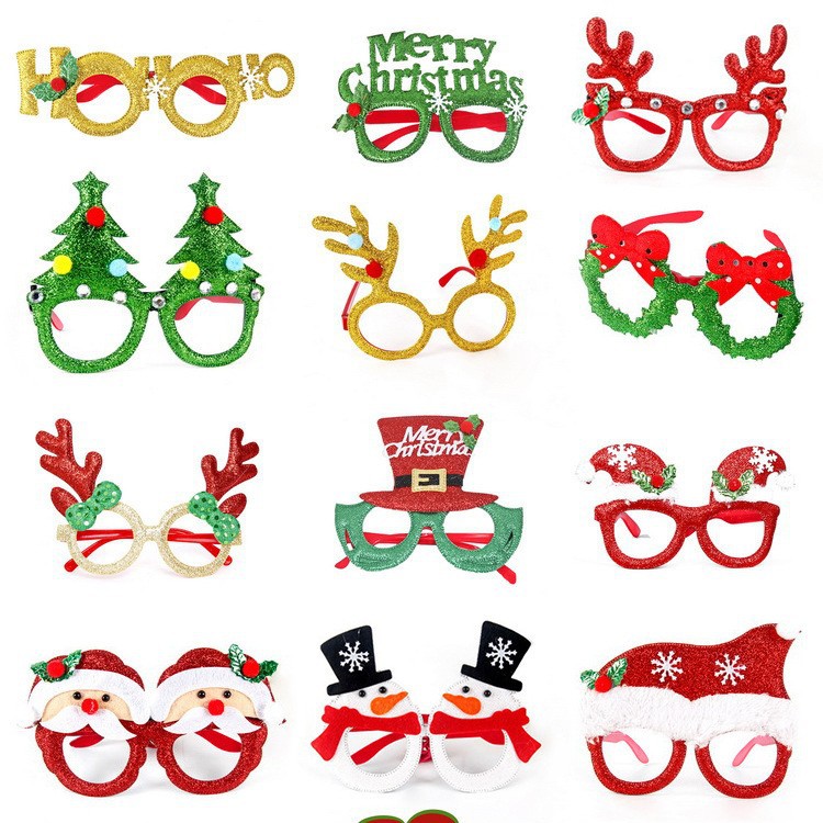 Venta caliente decoraciones de Navidad gafas traje Festival adultos niños artículos de regalo de Navidad sombrero cabeza hebilla aro al por mayor
