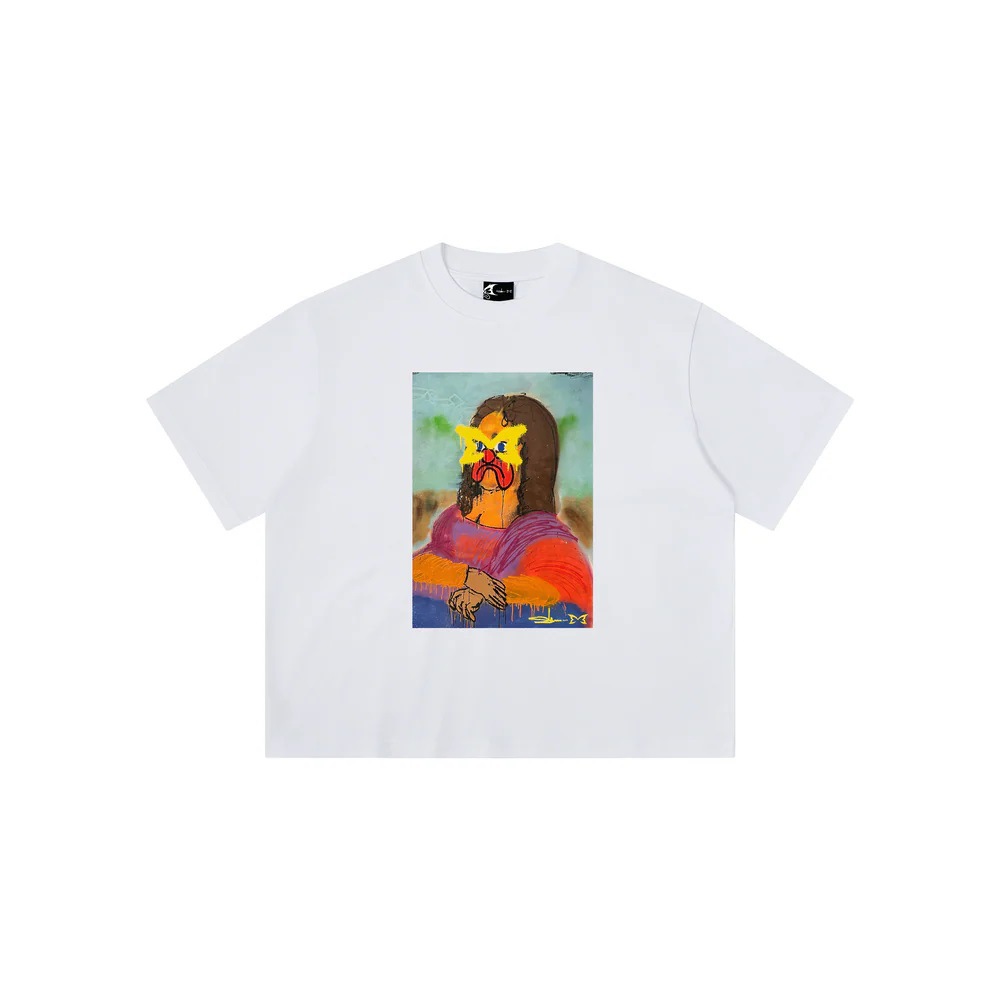 Other T-shirt Abstract Mona Lisa Print White
