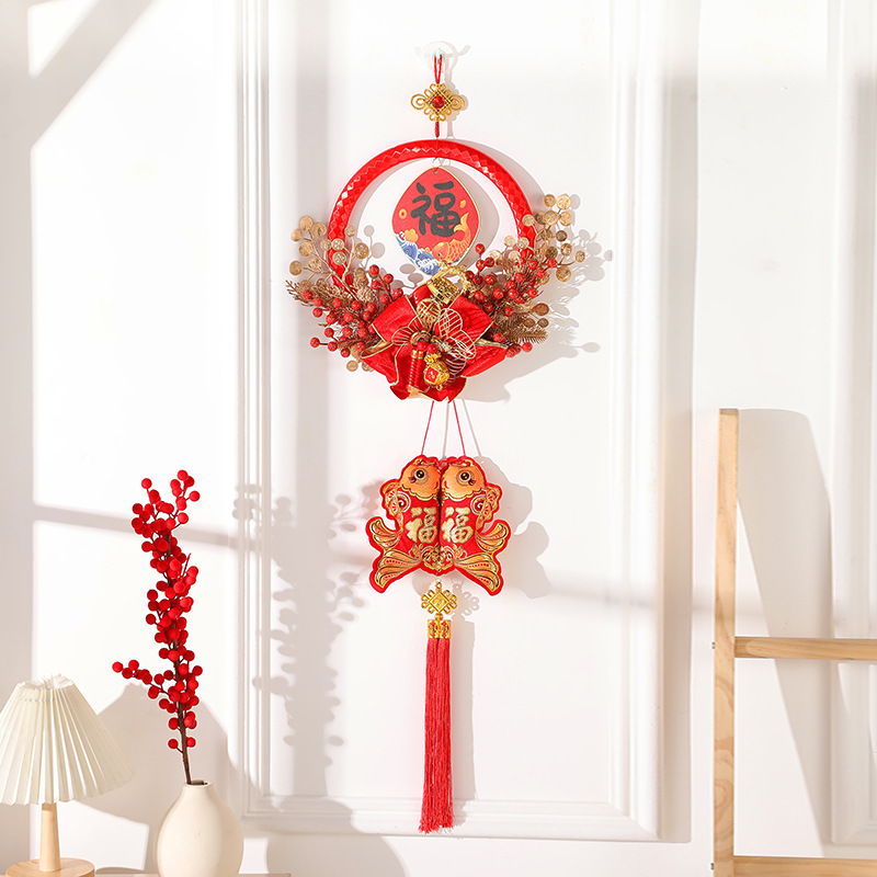 Spring Festival blessing characters pendant red fruit wall…
