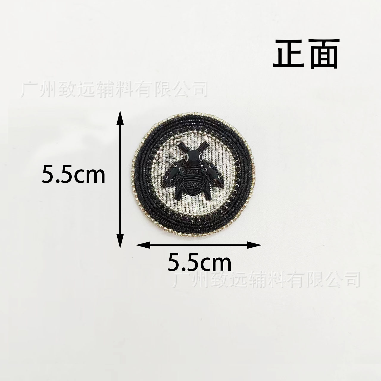 Broche de insignia de abeja de seda india redonda, estilo nuevo transfronterizo, parche de tela de moda con bordado hecho a mano, accesorio creativo DIY. image 3
