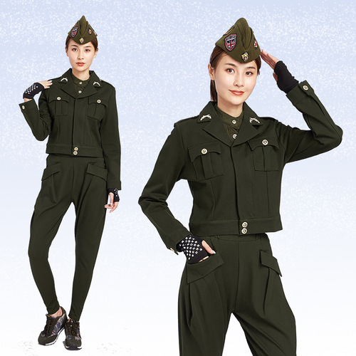 Spring Collection Sailor Dance Outfit: Black Short Jacket, Women's Retro Roman Cotton Lenin Suit, Performance Wear