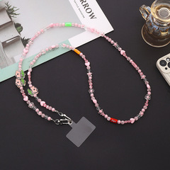 Nadya's new acrylic pearl lanyard shoulder chain mobile phone case lanyard with patch internet celebrity chain pendant for women