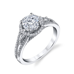 18K White Gold Round Diamond Ring Women's Cultivation Engagement Wedding Ring Laboratory Diamond Ring Wedding Ring 50 Points 1 karat