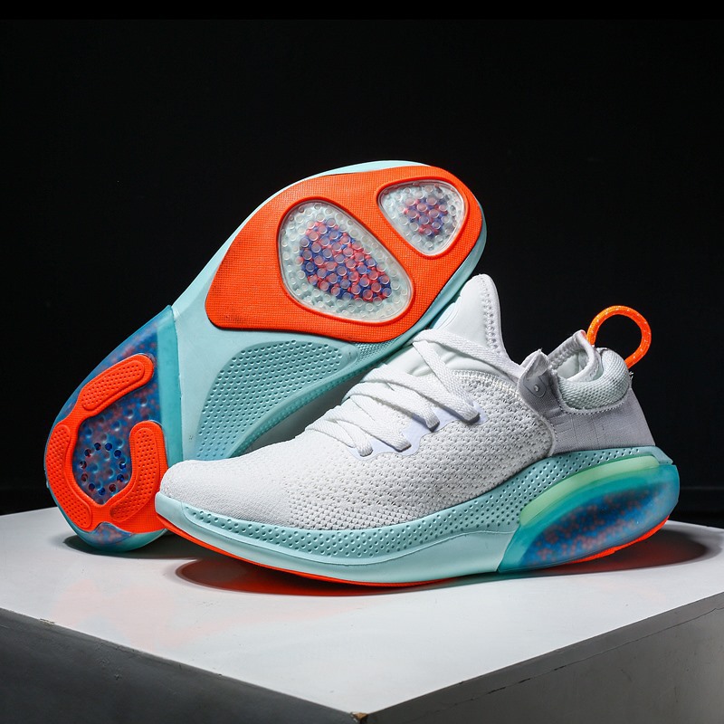 Maratón de explosión transfronteriza para hombres y mujeres zapatos de corrida de partículas de amortiguación de palma completa zapatos de corrida de moda transpirables