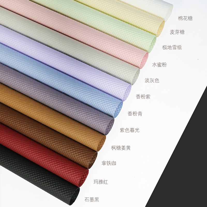 Color sólido nuevo papel en relieve tridimensional Picar punto ramo de papel de embalaje material de embalaje floral al por mayor