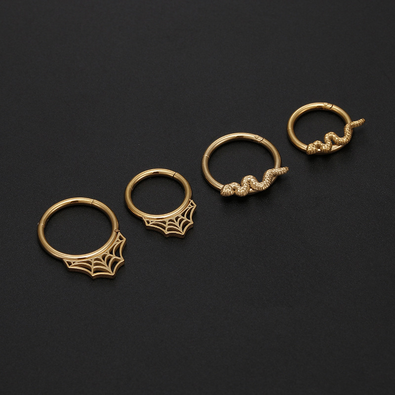 Streetwear Style Rotatable Craft Streetwear Snake Stainless Steel Nose Studs