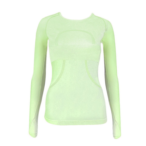 2.0 Women's Long Sleeve T-Shirt Yoga Set with Polyester Spandex Elastic Running Quick Dry Fitness Top Tight Shirt
