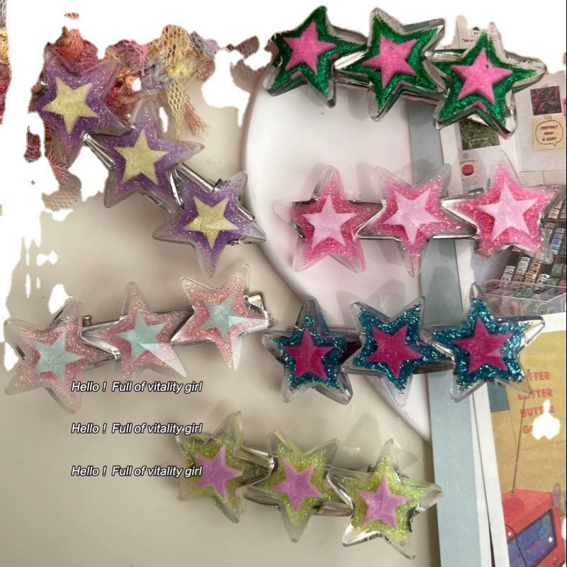 Заколка Hairgrip Cute Brand в виде звезды, летняя противоскользящая пара, яркий аксессуар для волос