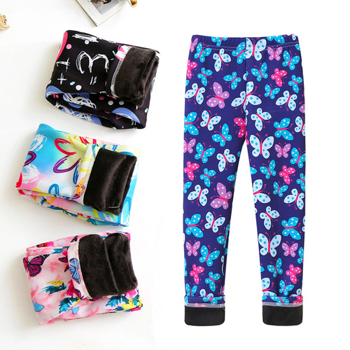 Women's and Children's Winter Warm Leggings, Thin Fleece Spring and Autumn Outerwear, Milk Silk Pants for Young Children, Warm Autumn Pants