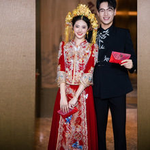 丝绒秀禾服新娘高级结婚礼服2025新款中式婚礼敬酒服出阁服小个子